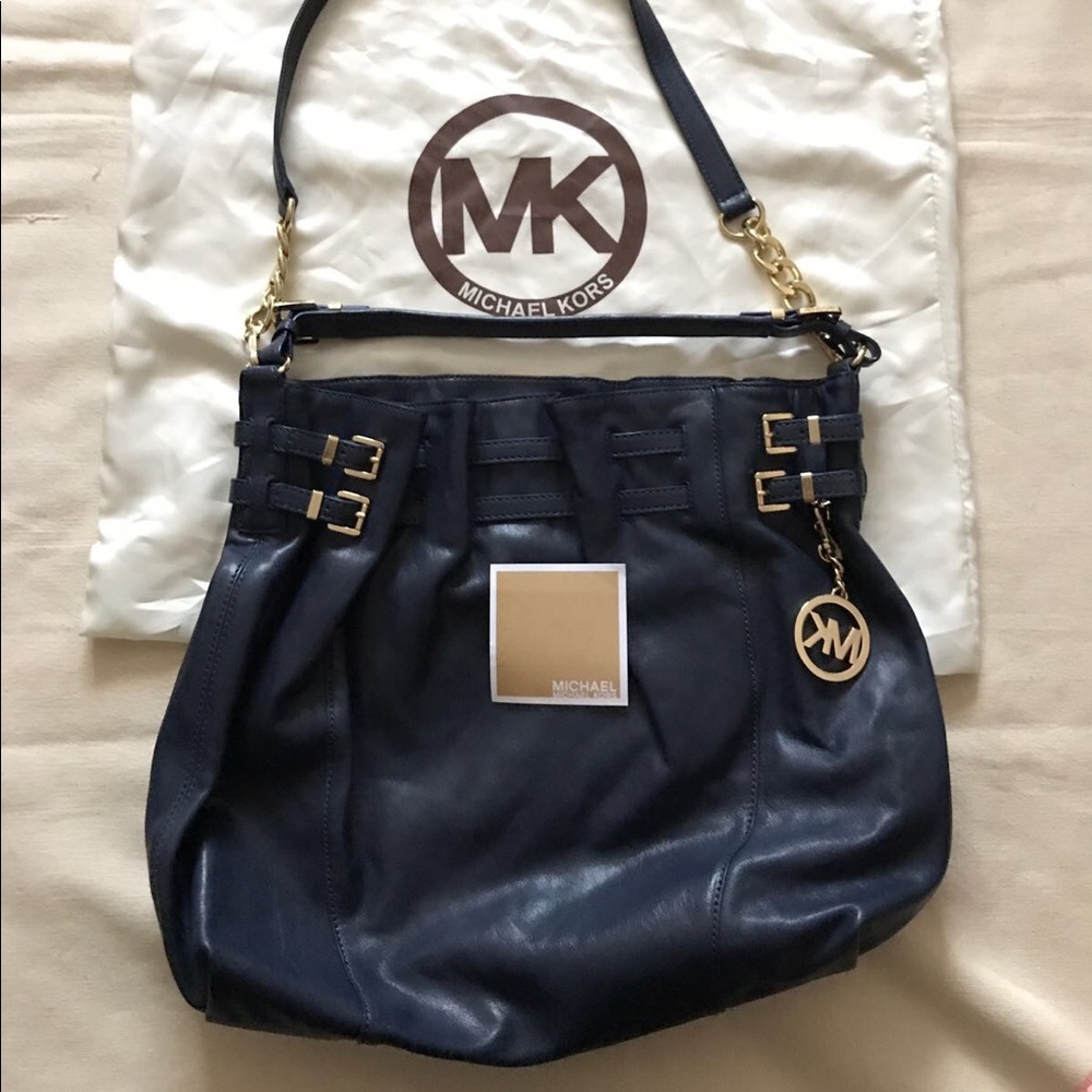 [Michael Kors] Navy Blue Leather Bag